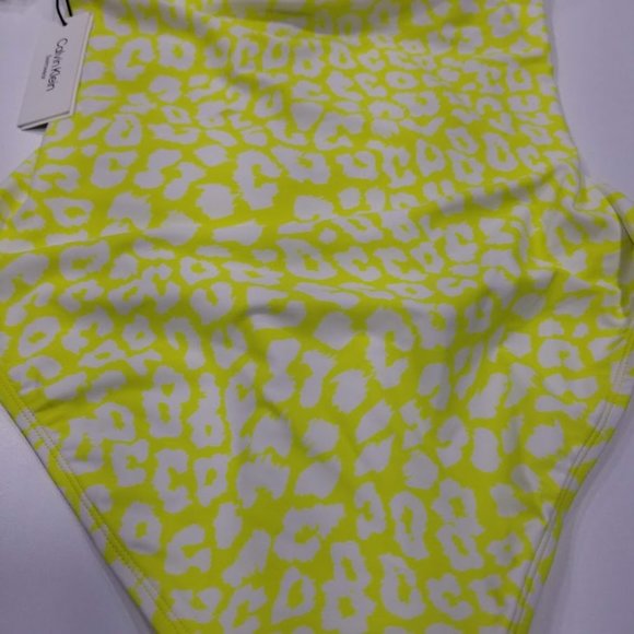 Calvin Klein Printed Tummy Control One Piece Swimsuit Yellow Size 10 - Picture 6 of 10